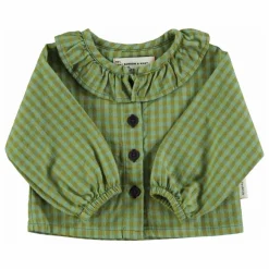 Blouse Col Carreaux Coton Bio | Vert