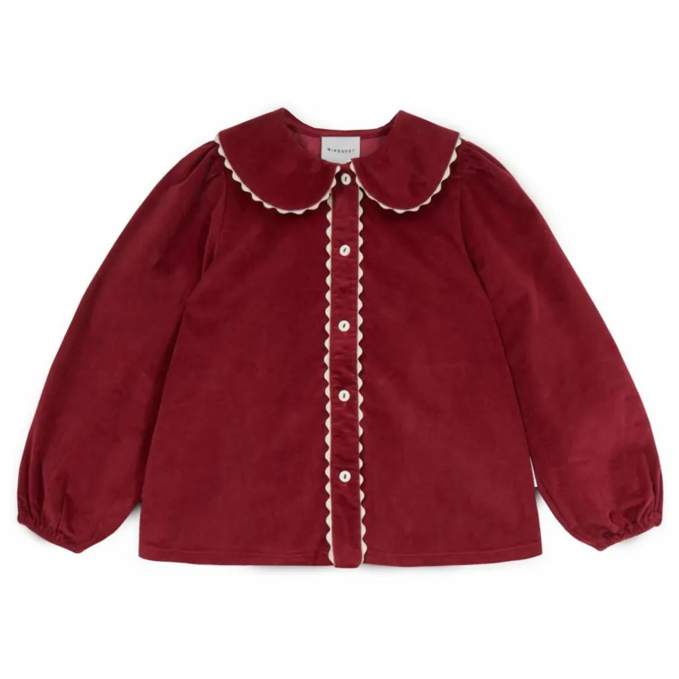Blouse Col Claudine Emma Velours | Bordeaux