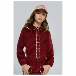 Blouse Col Claudine Emma Velours | Bordeaux