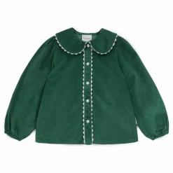 Blouse Col Claudine Emma Velours | Vert