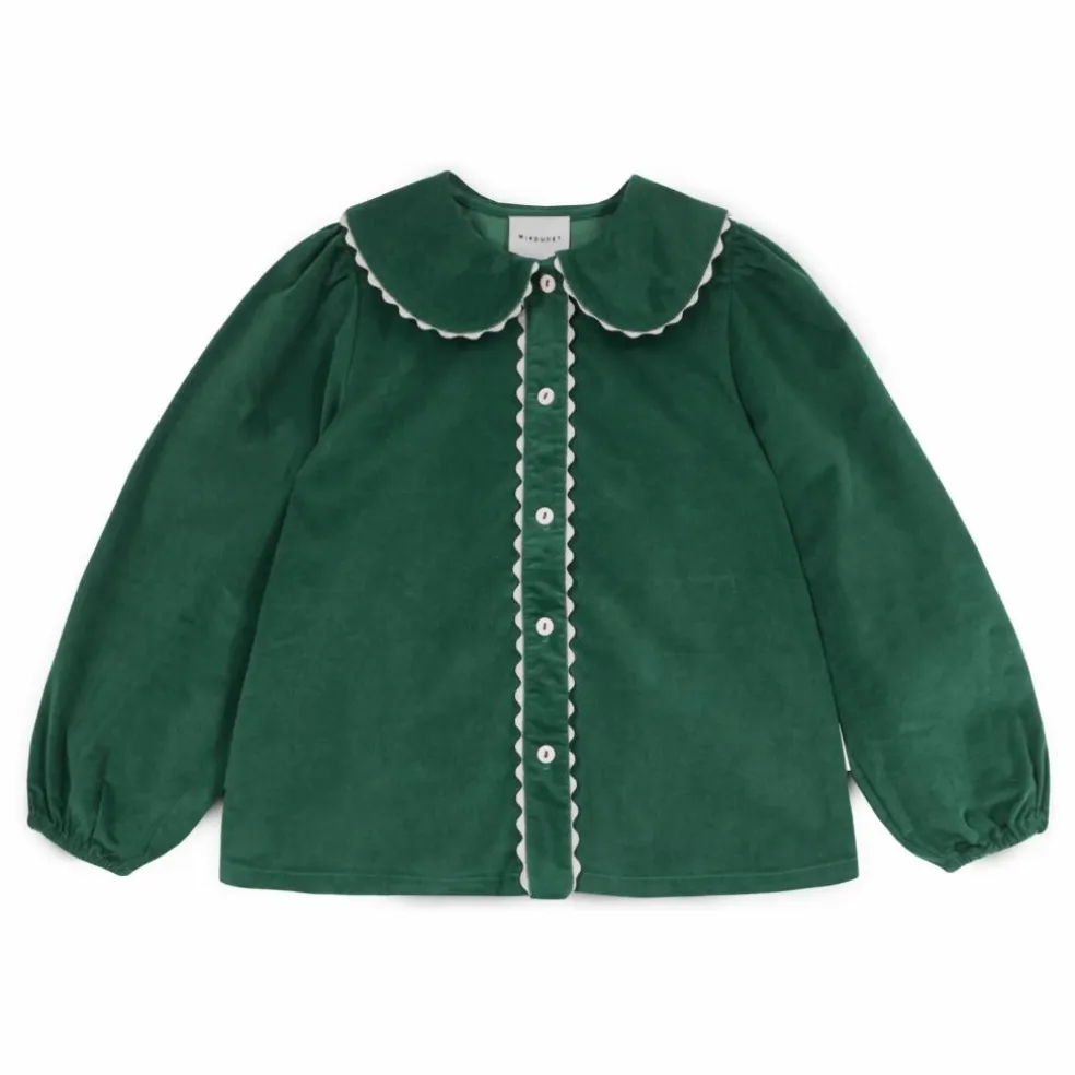 Blouse Col Claudine Emma Velours | Vert