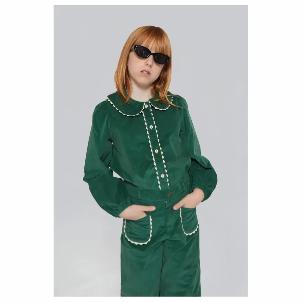 Blouse Col Claudine Emma Velours | Vert