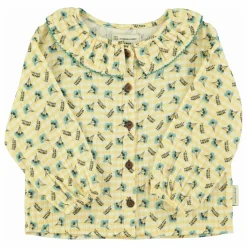 Blouse Col Claudine Fleurs | Jaune