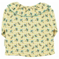 Blouse Col Claudine Fleurs | Jaune