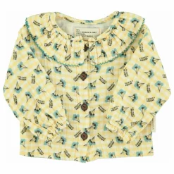 Blouse Col Claudine Fleurs | Jaune