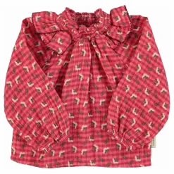Blouse Col Froncé Fleurs | Rose