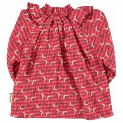 Blouse Col Froncé Fleurs | Rose