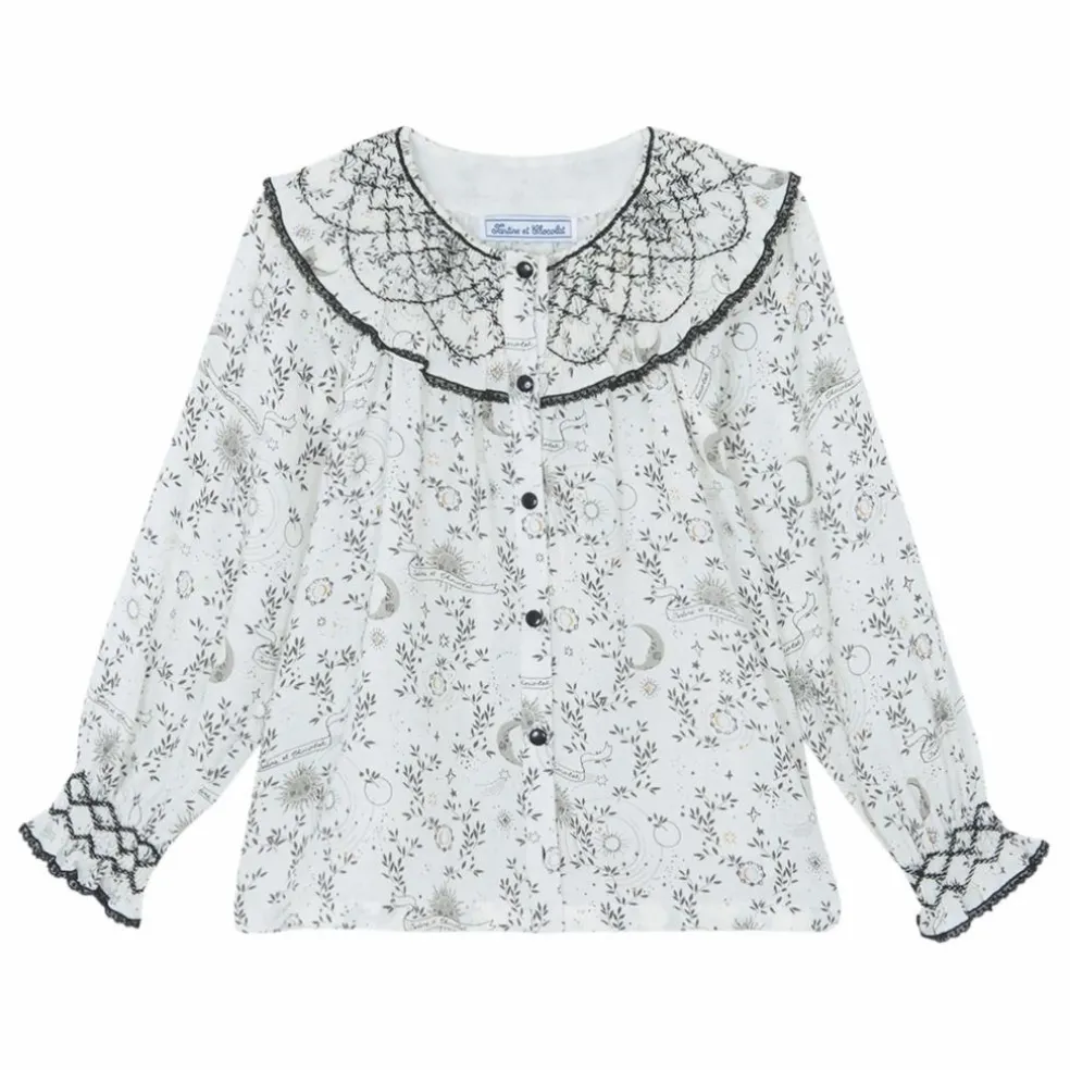 Blouse Col Smocké | Blanc