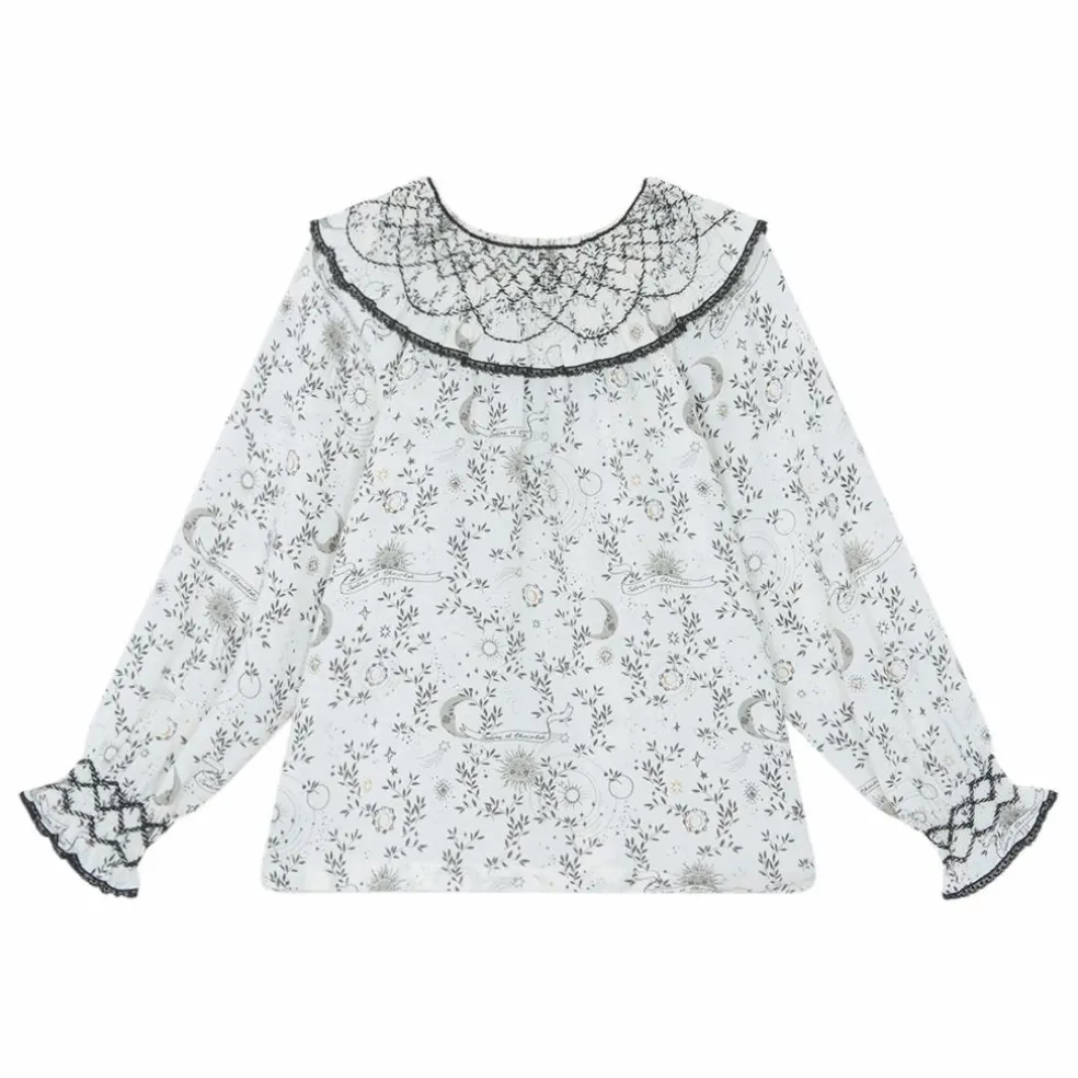 Blouse Col Smocké | Blanc