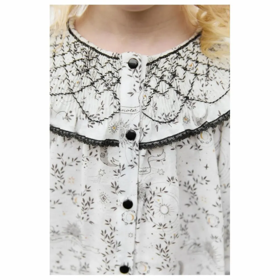 Blouse Col Smocké | Blanc