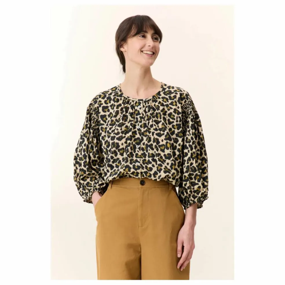 Blouse Corso Léopard Coton Bio | Beige