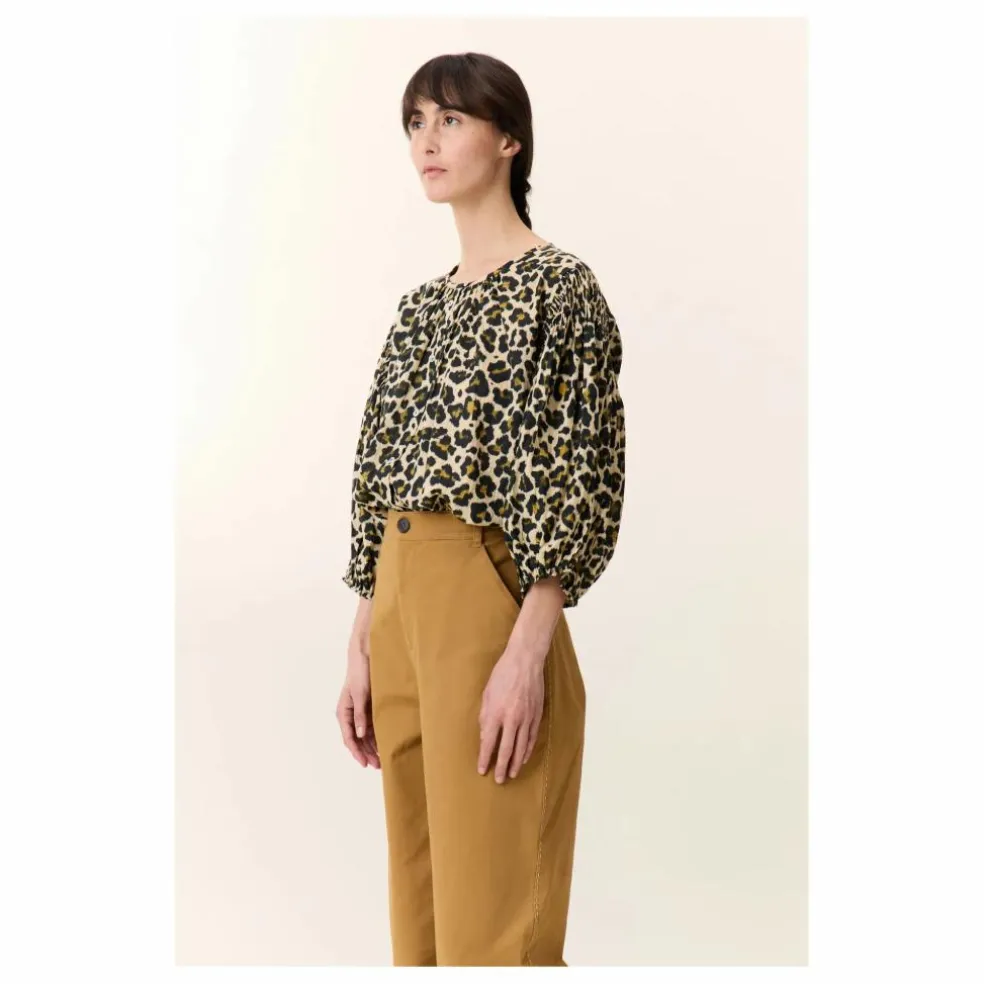 Blouse Corso Léopard Coton Bio | Beige