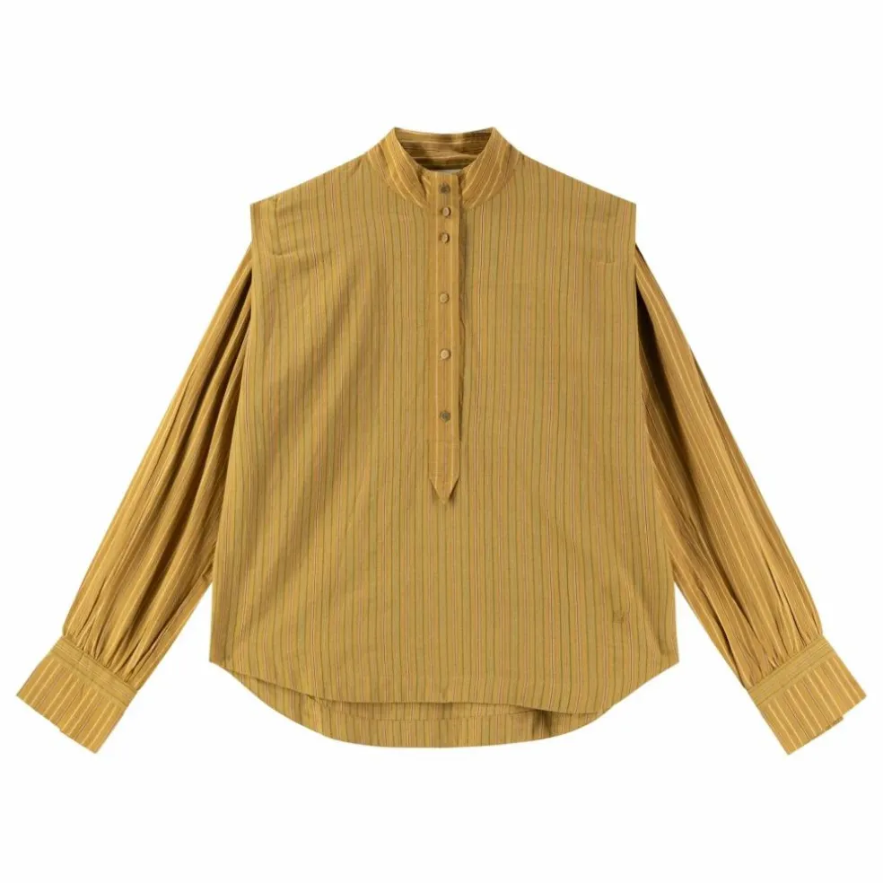 Blouse Cristo Rayée Coton Bio | Camel
