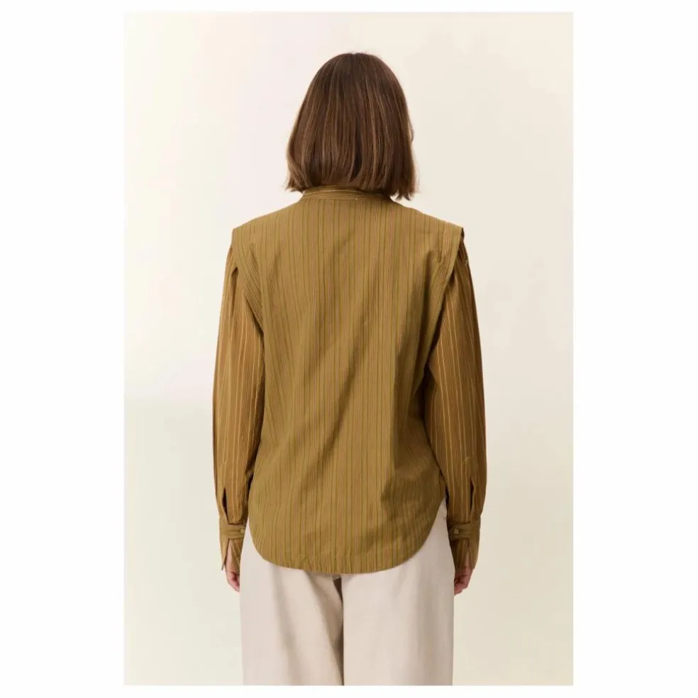 Blouse Cristo Rayée Coton Bio | Camel