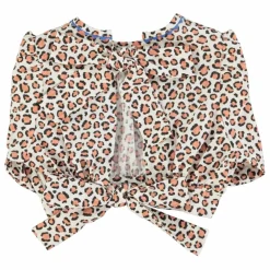 Blouse Crop Léopard Coton Bio | Ecru