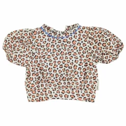 Blouse Crop Léopard Coton Bio | Ecru