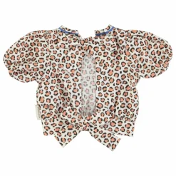Blouse Crop Léopard Coton Bio | Ecru
