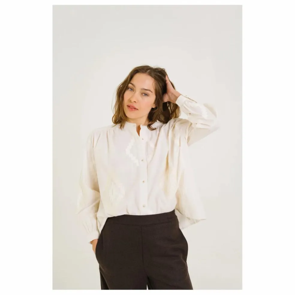 Blouse Ella Astra Brodée | Ecru