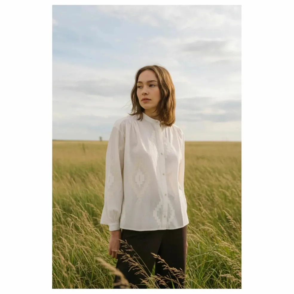 Blouse Ella Astra Brodée | Ecru