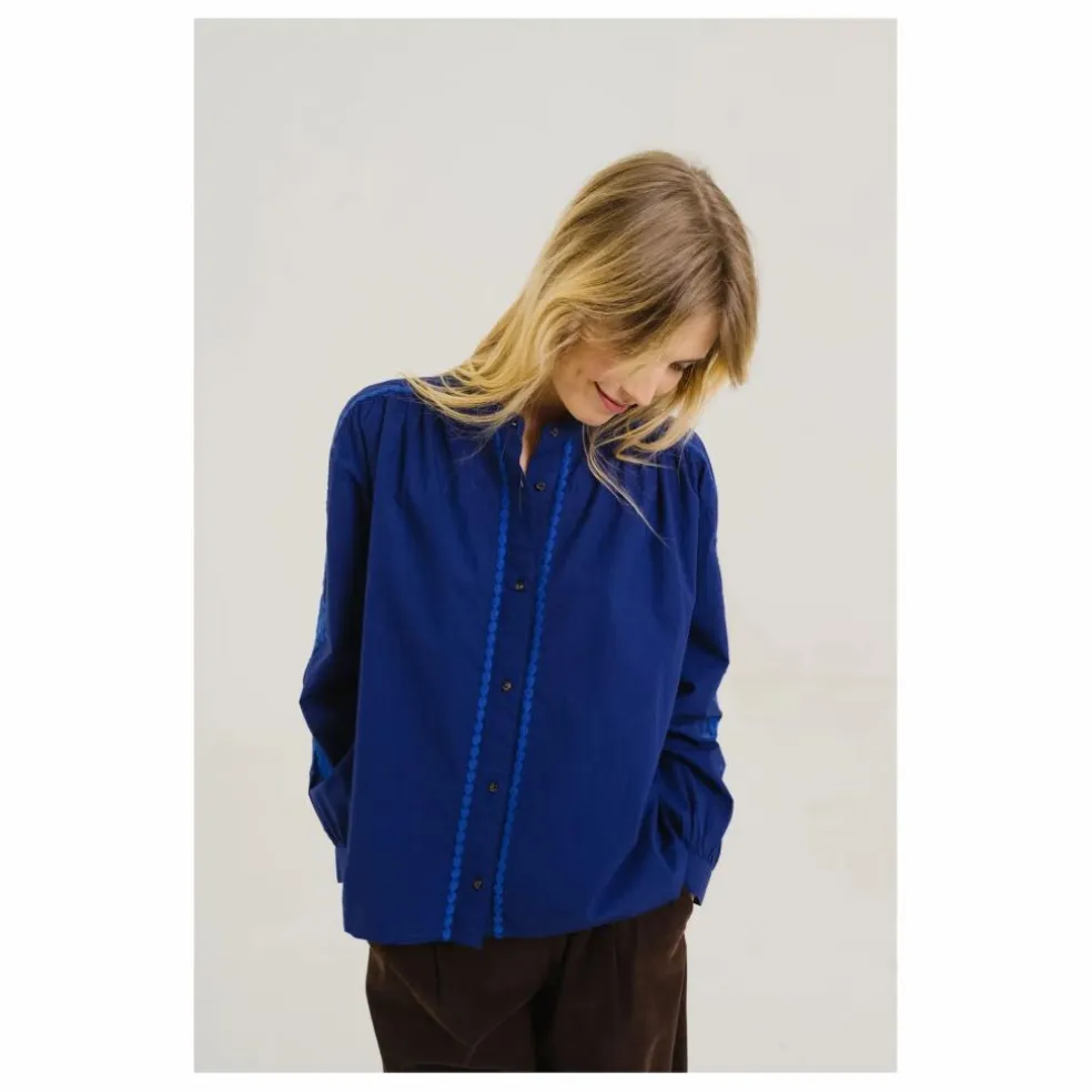 Blouse Ella Calypso Brodée | Bleu