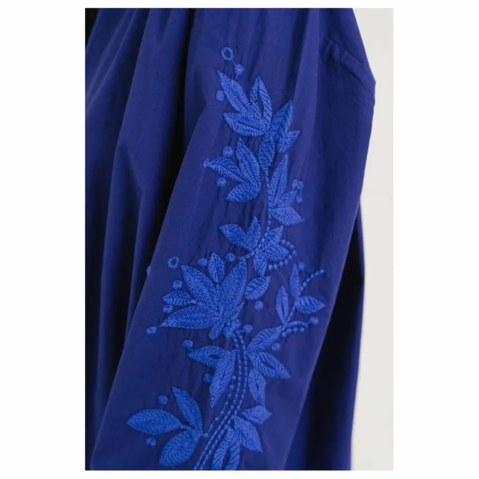 Blouse Ella Calypso Brodée | Bleu
