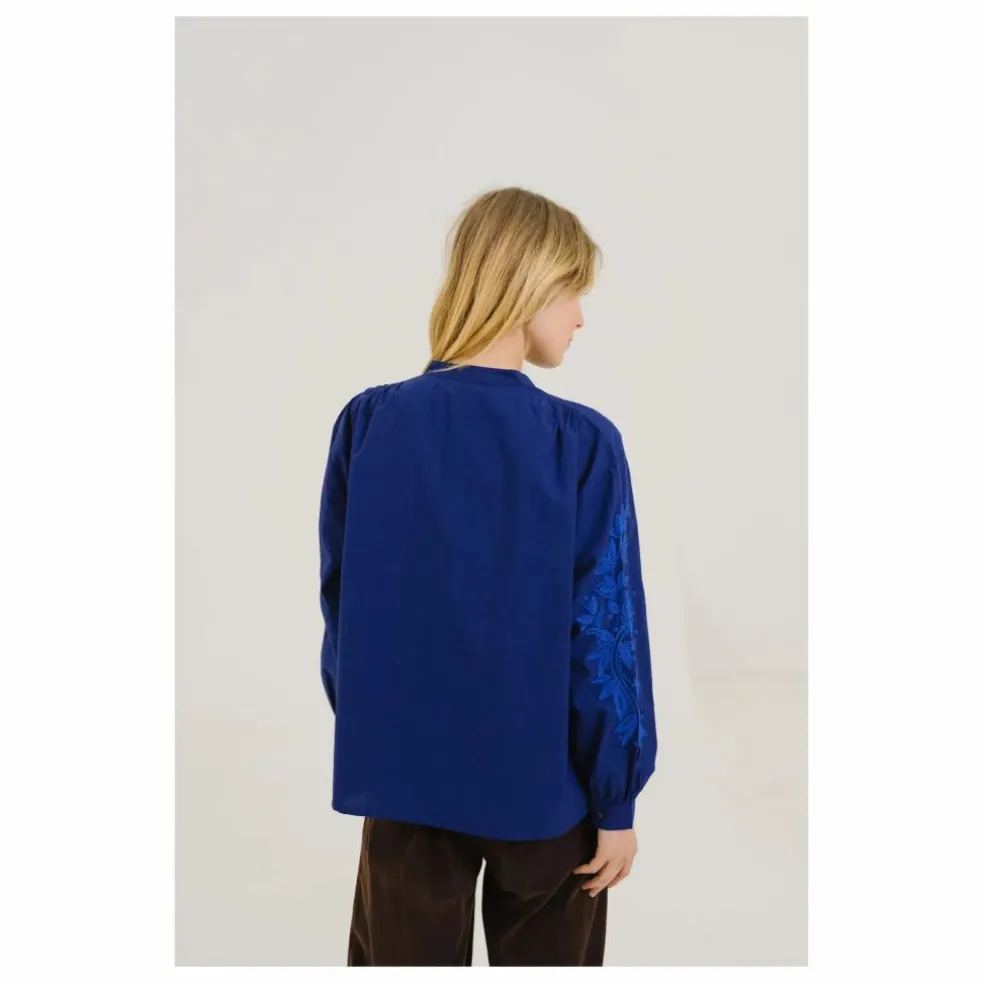 Blouse Ella Calypso Brodée | Bleu