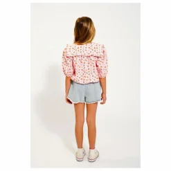 Blouse Fleuri Coton Bio | Rose pêche