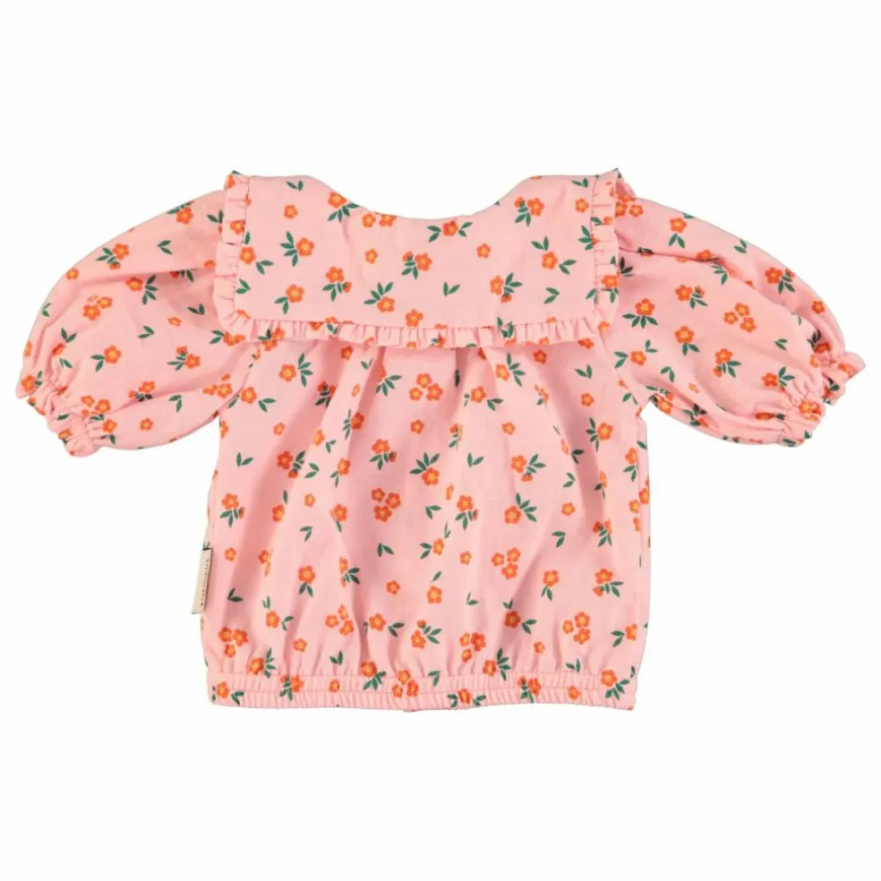 Blouse Fleuri Coton Bio | Rose pêche