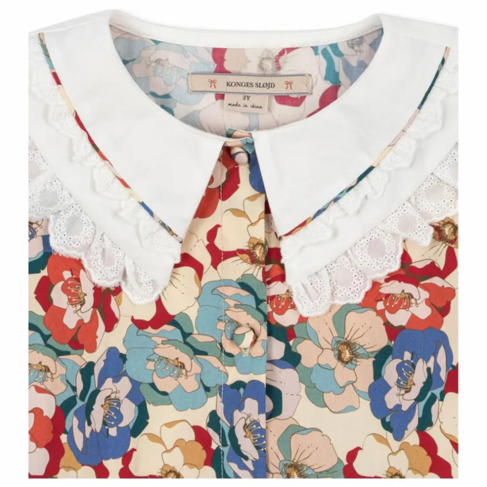 Blouse Fleurie Coton Bio | Beige
