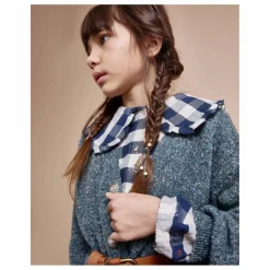 Blouse Gingham Carreaux | Bleu marine