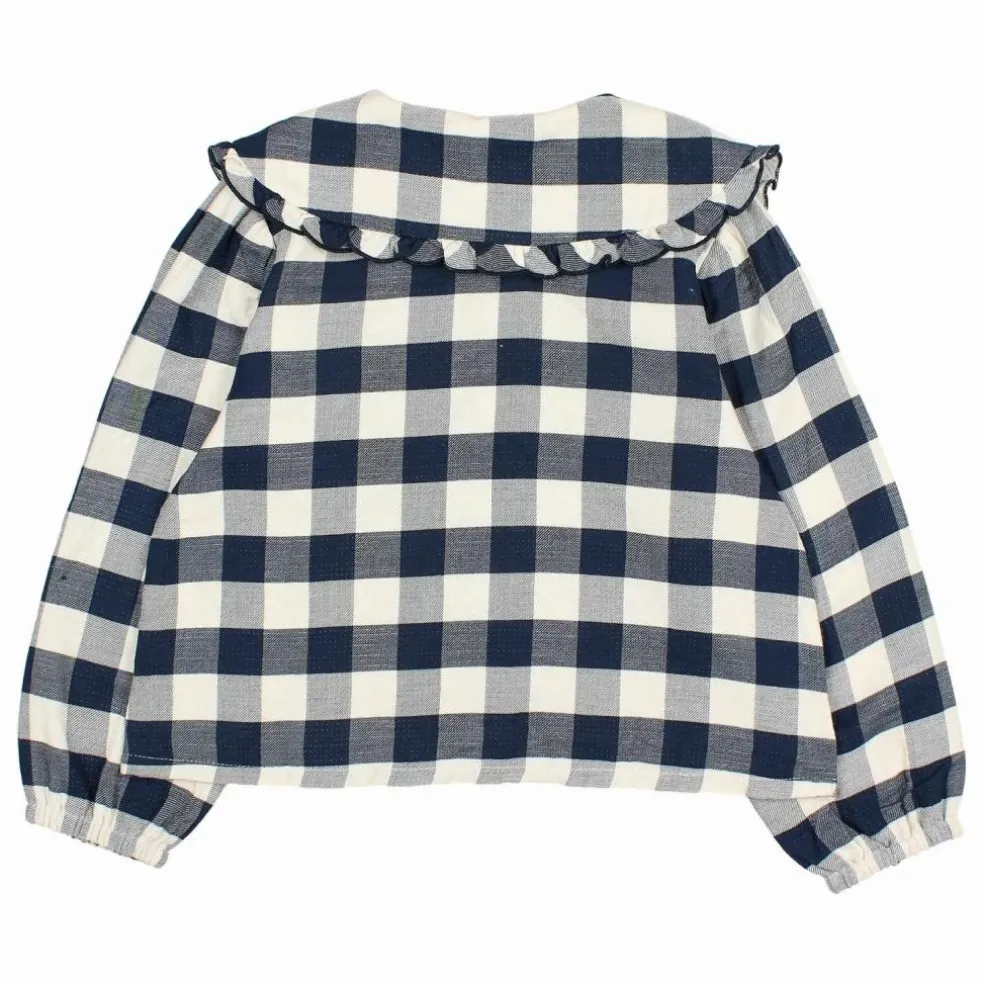 Blouse Gingham Carreaux | Bleu marine