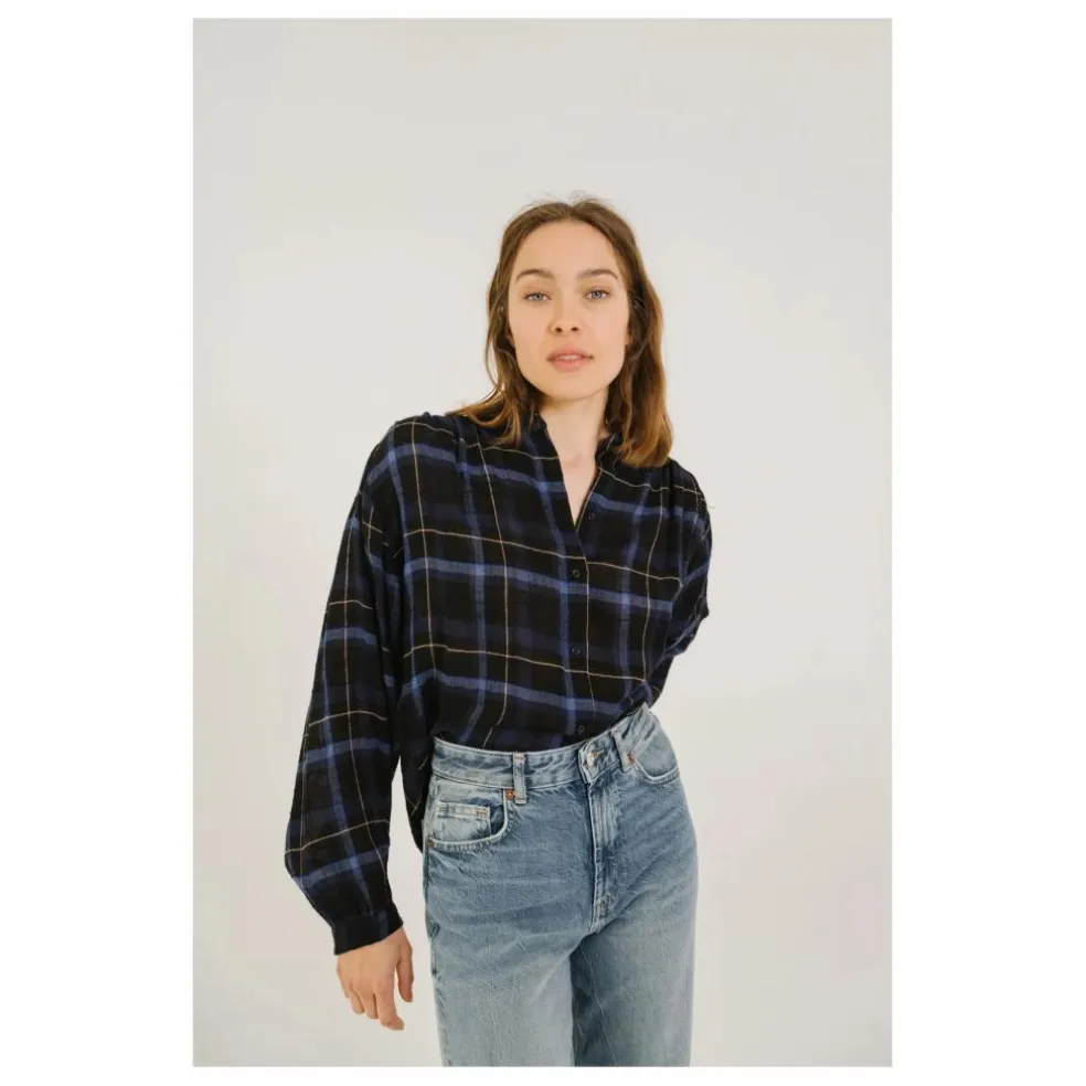 Blouse Gladis Preston Carreaux | Bleu
