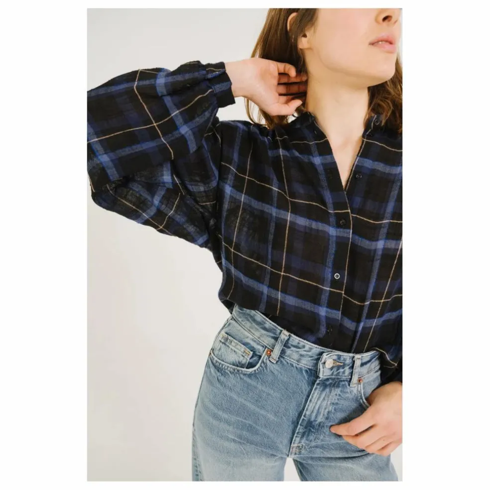Blouse Gladis Preston Carreaux | Bleu