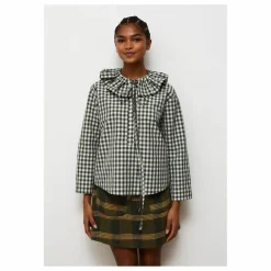 Blouse Heidi Carreaux | Vert kaki