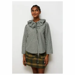 Blouse Heidi Carreaux | Vert kaki