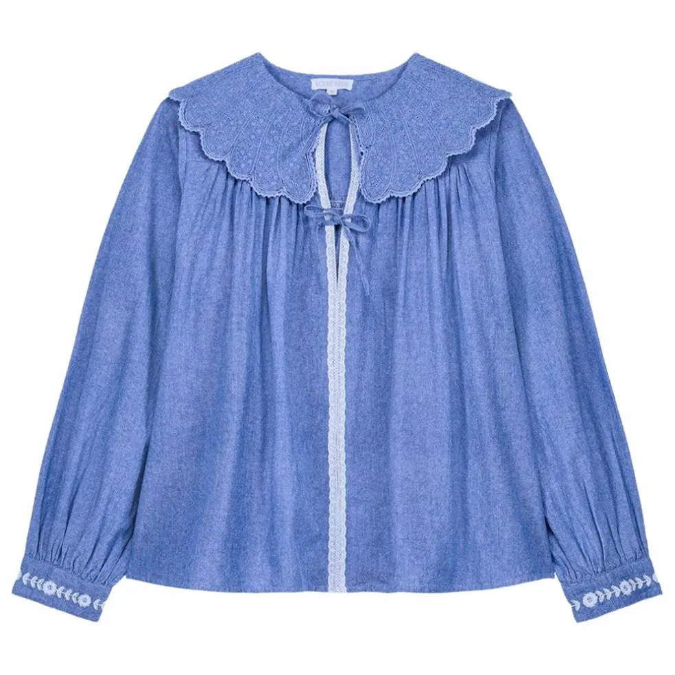 Blouse Hyacia Chambray Coton Bio - Collection Femme | Bleu