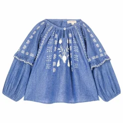Blouse Irisa Chambray Coton Bio | Bleu
