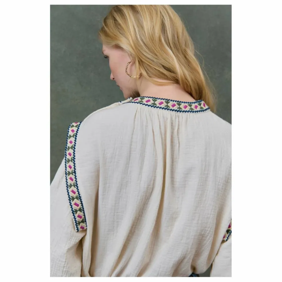 Blouse Izza Double Gaze de Coton Bio - Collection Femme | Crème