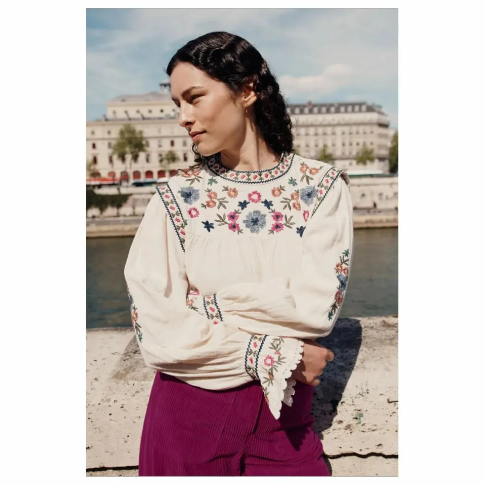 Blouse Izza Double Gaze de Coton Bio - Collection Femme | Crème
