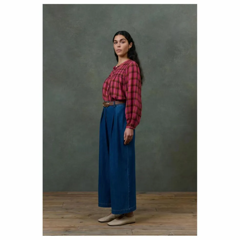 Blouse Jally Alpenglow Carreaux Double Gaze de Coton Bio - Collection Femme | Rose