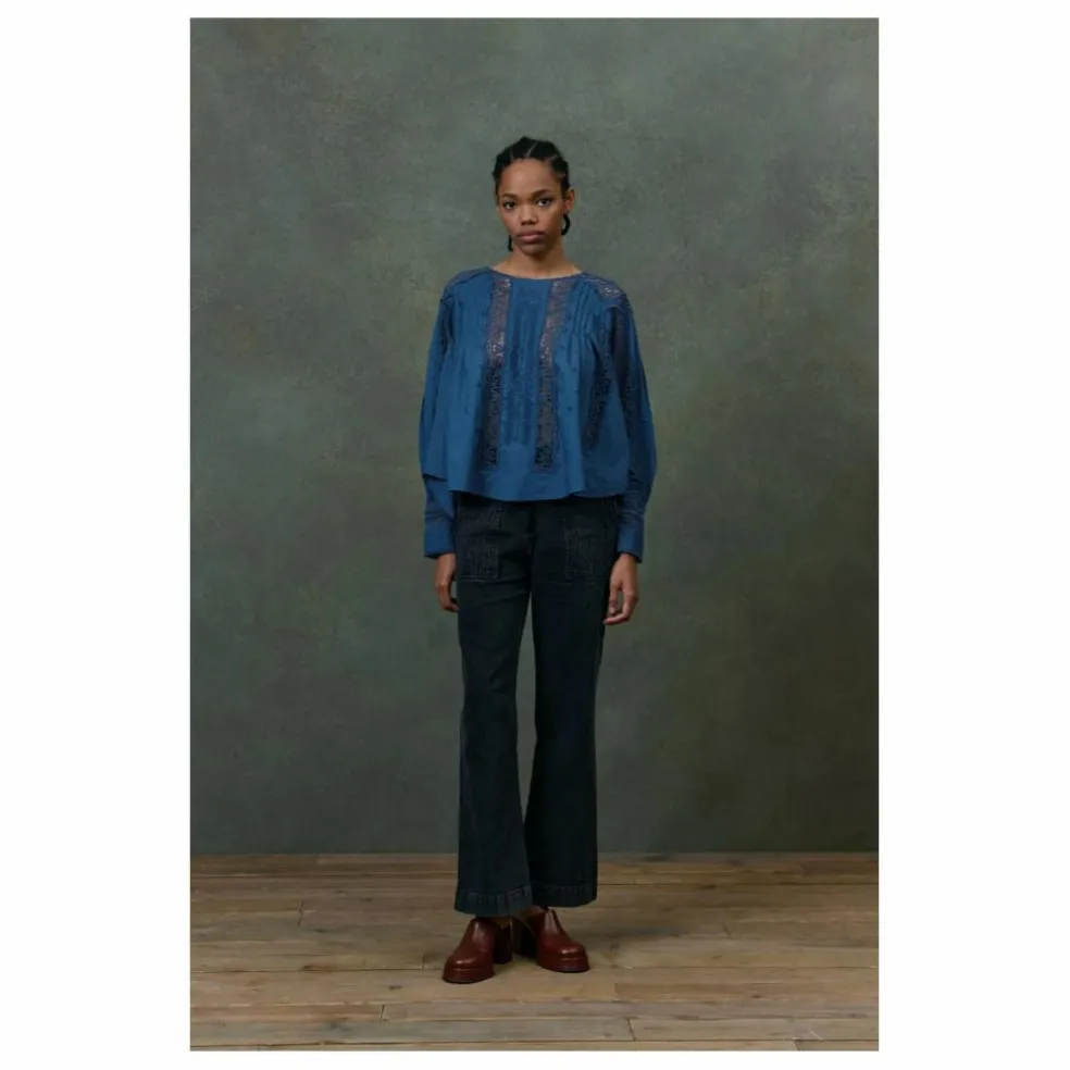 Blouse Jeannine Voile de Coton Bio - Collection Femme | Bleu