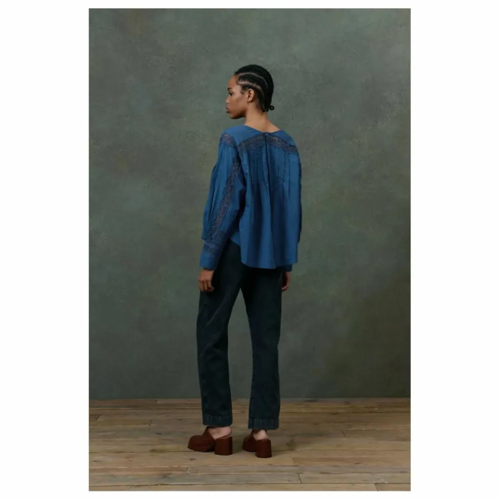 Blouse Jeannine Voile de Coton Bio - Collection Femme | Bleu