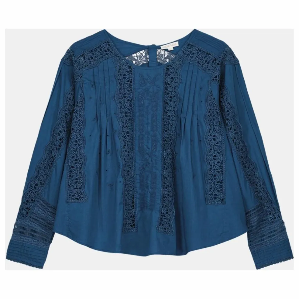 Blouse Jeannine Voile de Coton Bio - Collection Femme | Bleu
