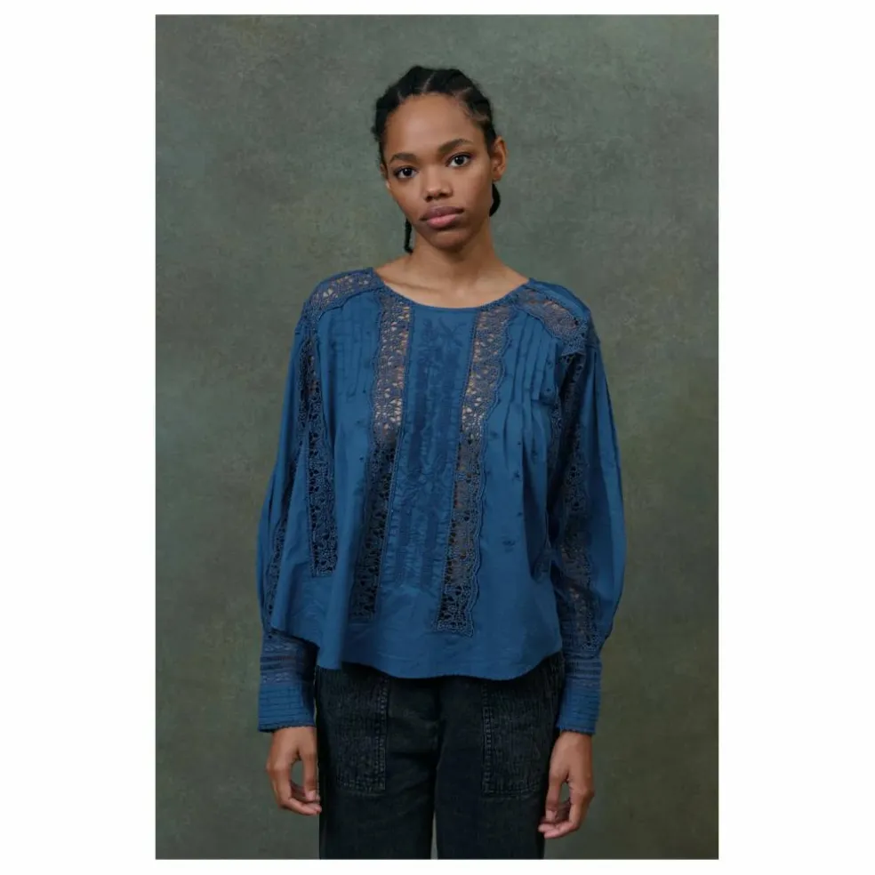 Blouse Jeannine Voile de Coton Bio - Collection Femme | Bleu