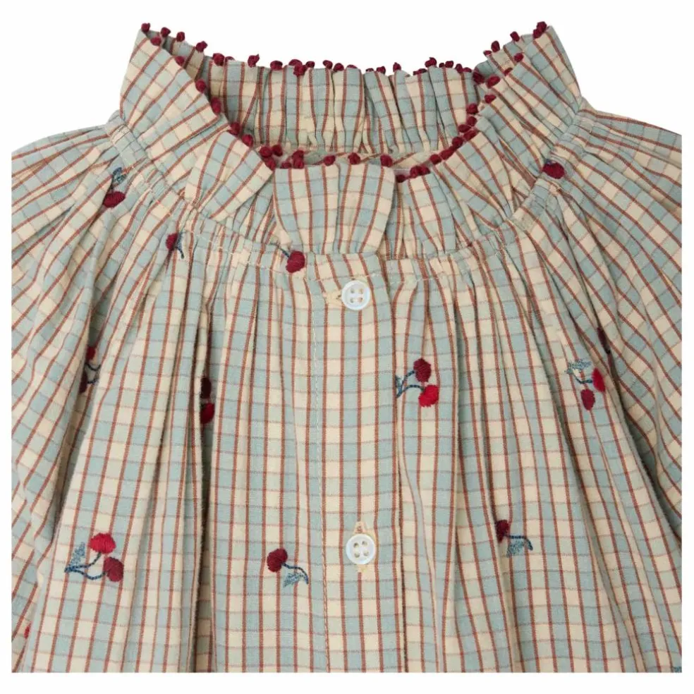 Blouse Jordana Carreaux Coton Bio | Bleu