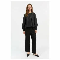 Blouse Leaf Boutonnée Coton Bio | Noir