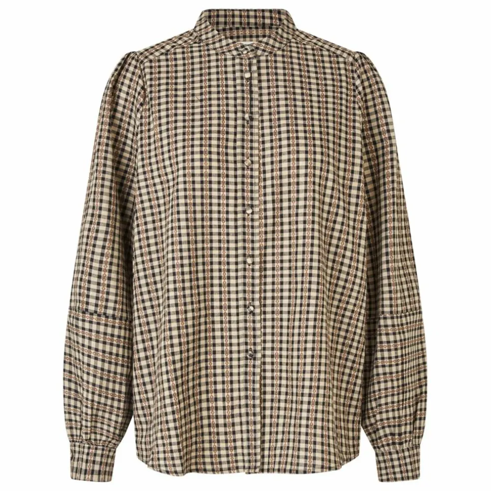 Blouse Lina Carreaux | Noir