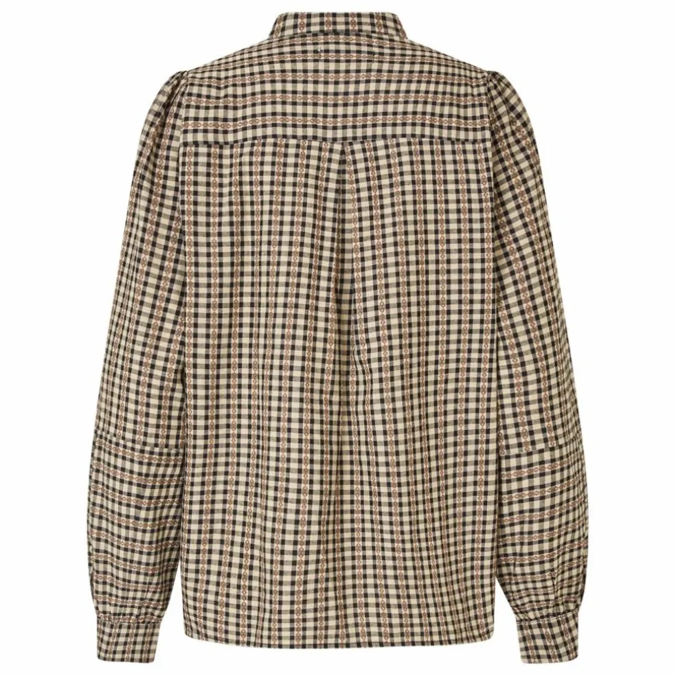 Blouse Lina Carreaux | Noir