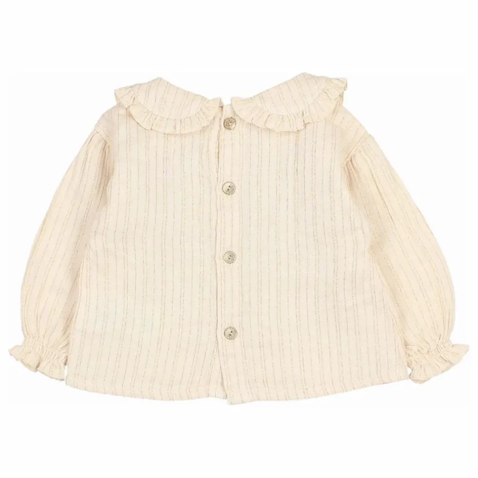 Blouse Lurex Coton Bio | Ivoire