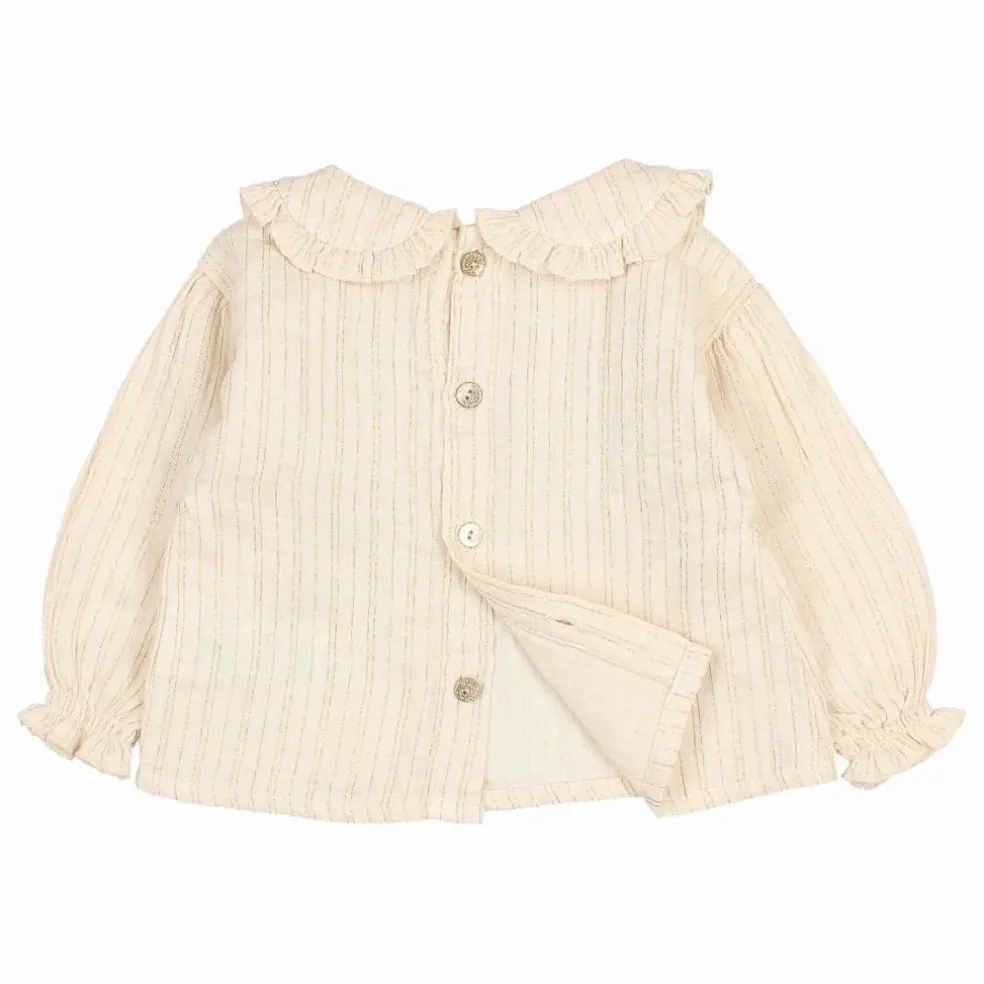 Blouse Lurex Coton Bio | Ivoire